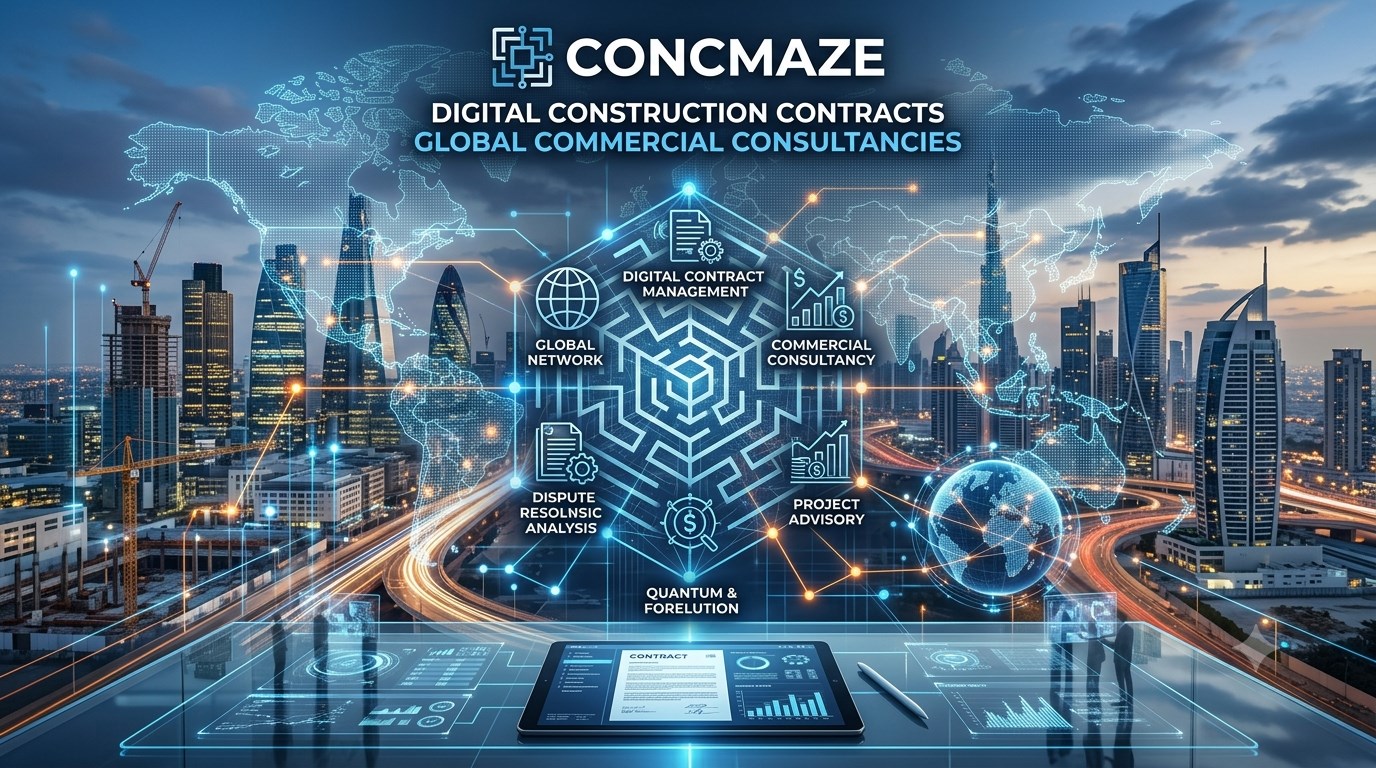 ConcMaze digital construction contracts and global commercial consultancies visual